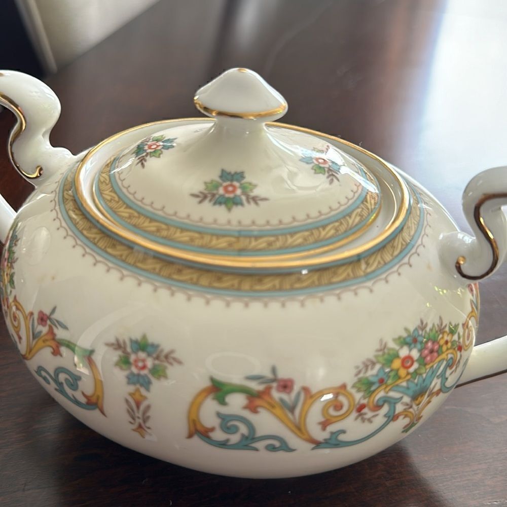 AYNSLEY Henley Lidded Sugar Bowl Sucrier - Picture 3 of 6